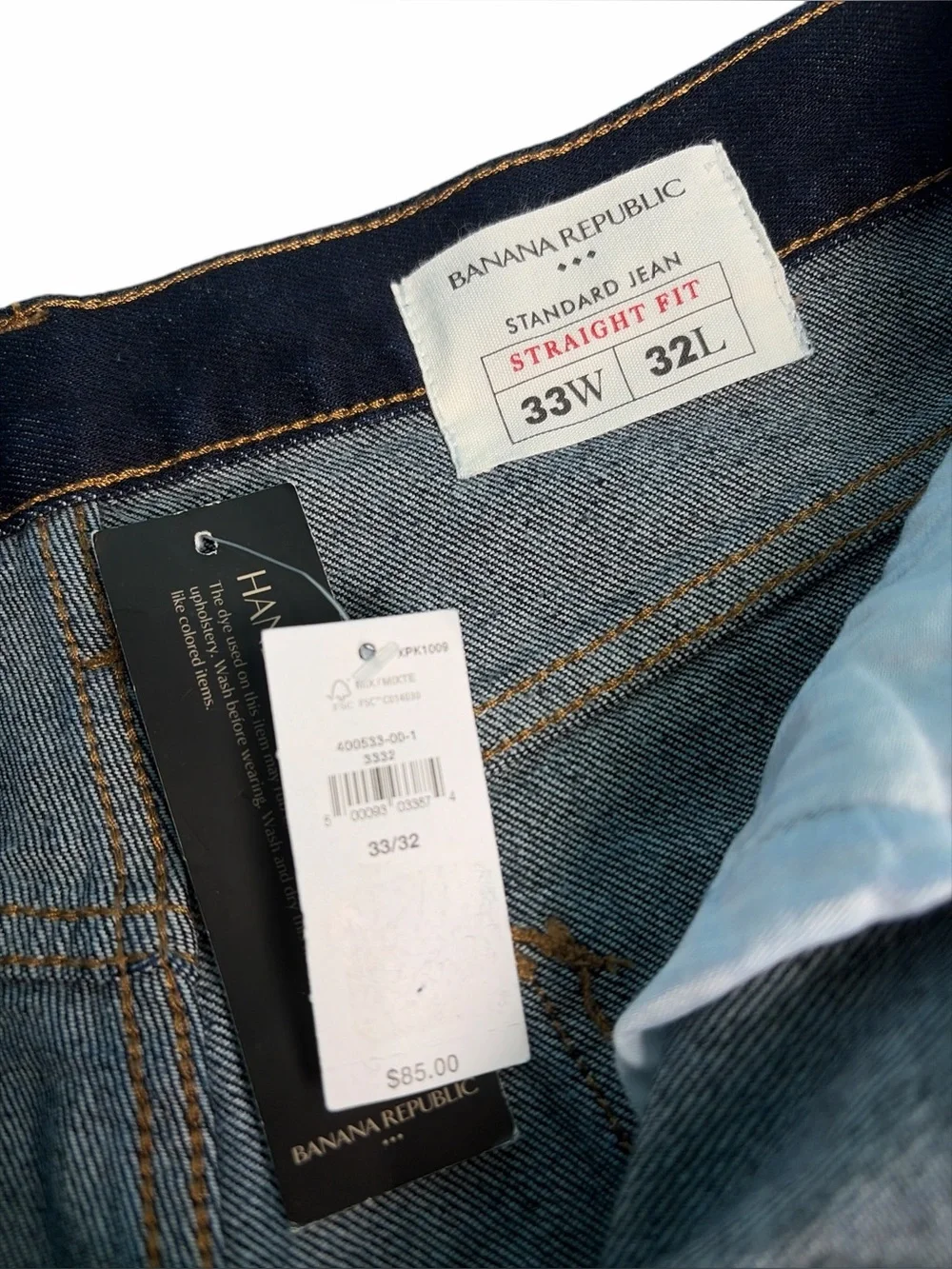 Banana Republic Regular Straight Leg Jeans Mens Size 33 X 32 Heritage Dark Wash